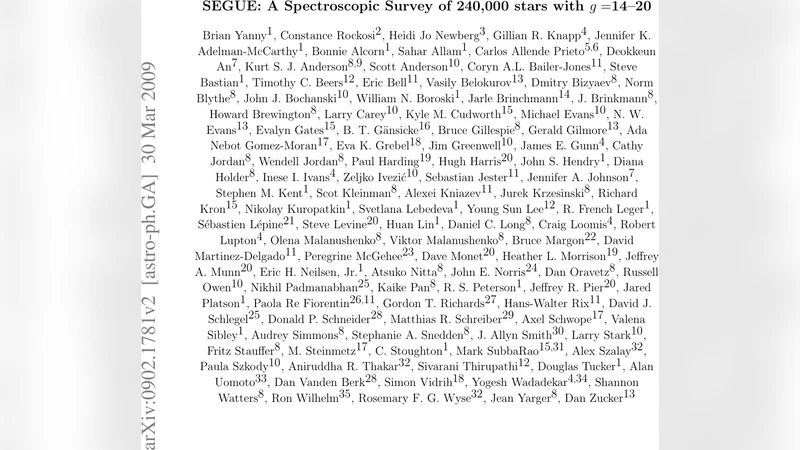 SEGUE: A Spectroscopic Survey of 240,000 stars with g=14-20
