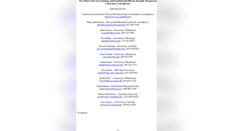 New Discoveries in Cosmology and Fundamental Physics through Advances in   Laboratory Astrophysics