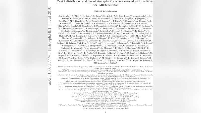 Zenith distribution and flux of atmospheric muons measured with the   5-line ANTARES detector