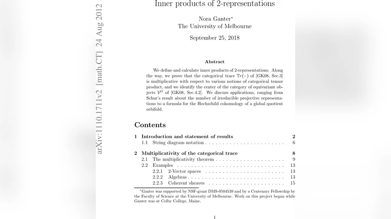 Inner products of 2-representations