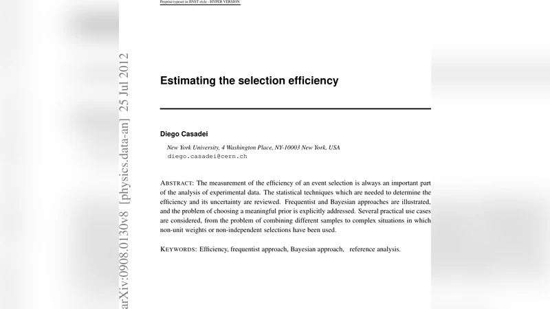 Estimating the selection efficiency