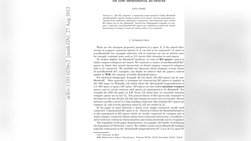 On low dimensional KC-spaces