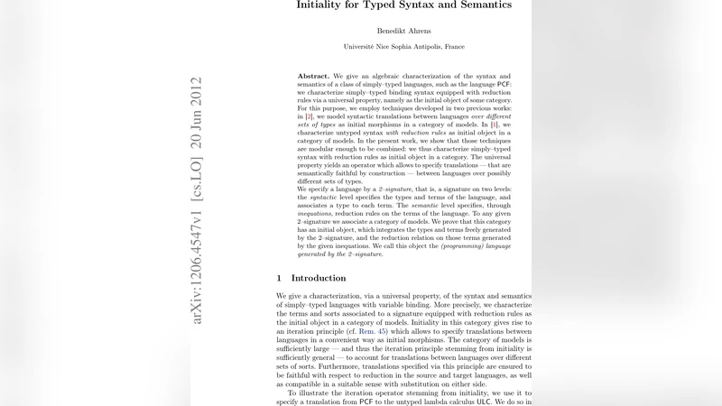 Initiality for Typed Syntax and Semantics