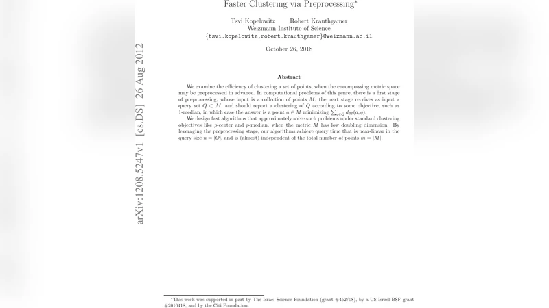 Faster Clustering via Preprocessing