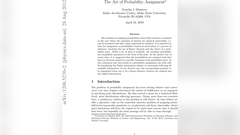 The Art of Probability Assignment