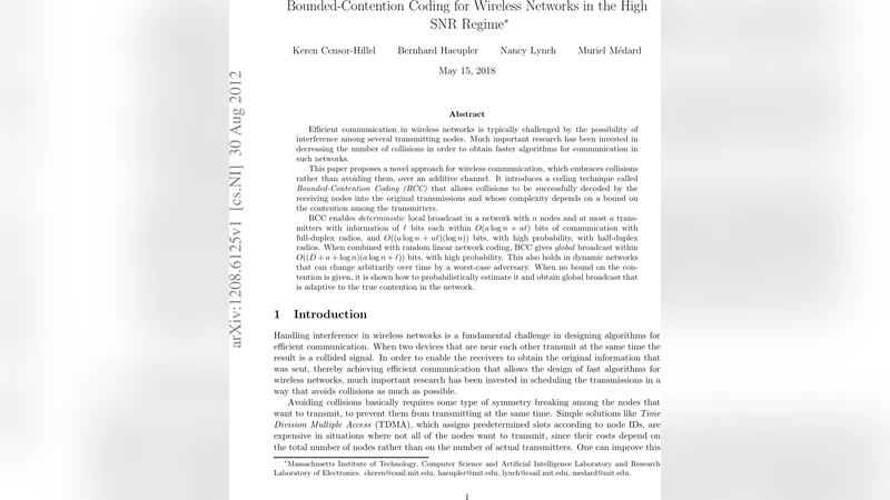 Bounded-Contention Coding for Wireless Networks in the High SNR Regime