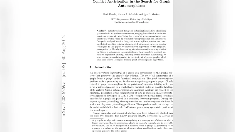 Conflict Anticipation in the Search for Graph Automorphisms