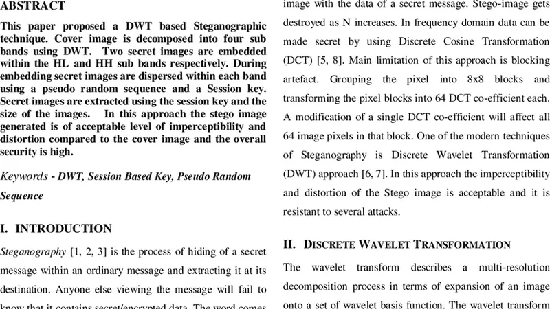 A Novel Session Based Dual Steganographic Technique Using DWT and Spread   Spectrum