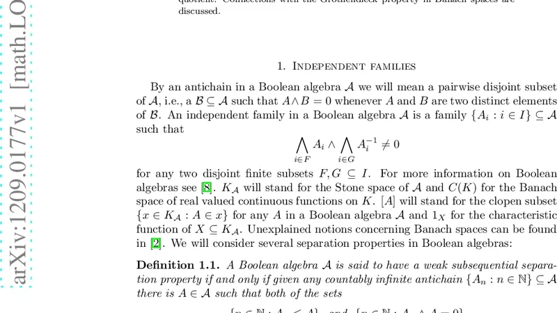 Independent families in Boolean algebras with some separation properties