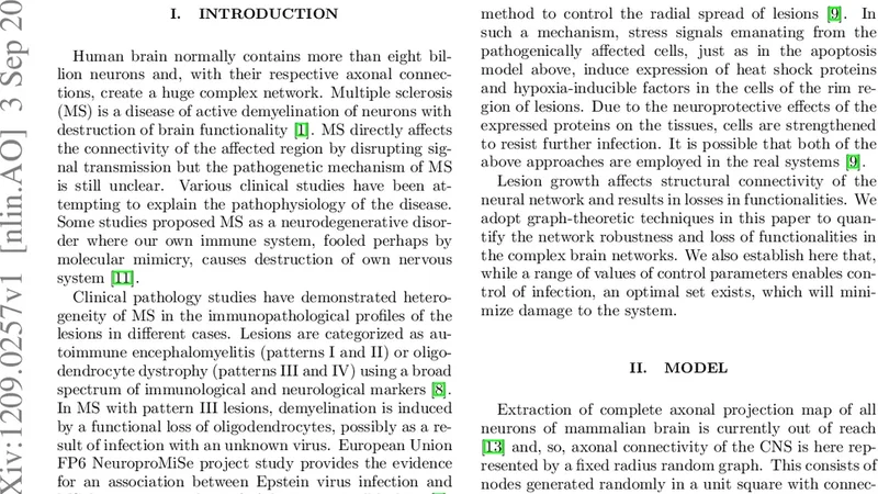 Achieving Control of Lesion Growth in CNS with Minimal Damage