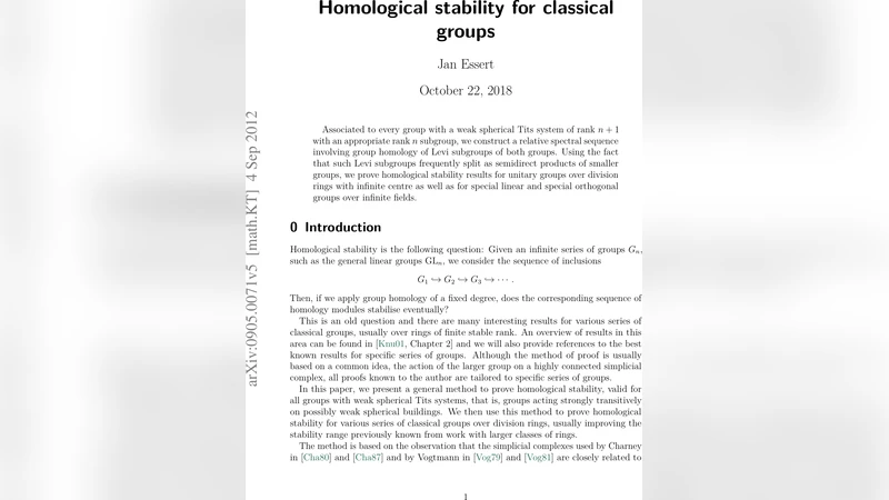 Homological stability for classical groups