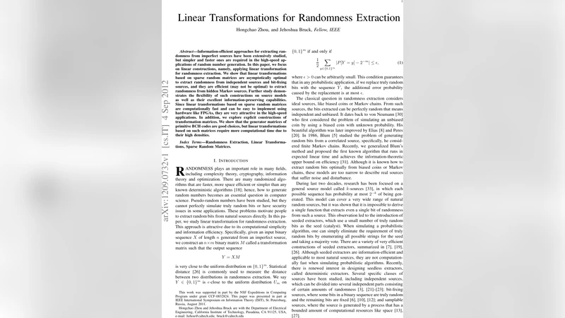 Linear Transformations for Randomness Extraction