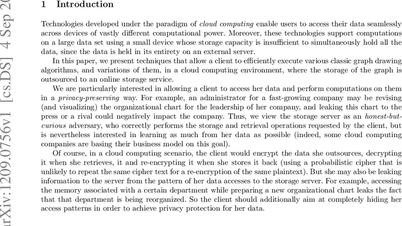 Data-Oblivious Graph Drawing Model and Algorithms