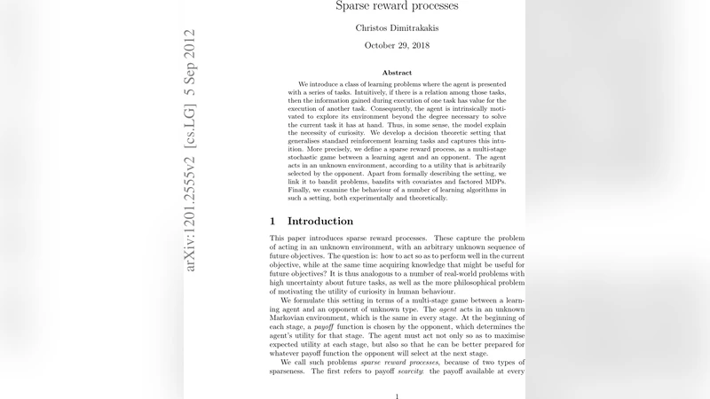 Sparse Reward Processes