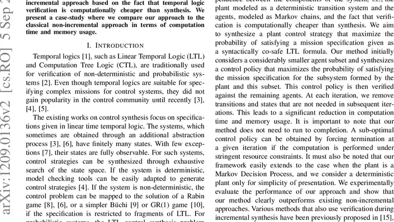 Incremental Control Synthesis in Probabilistic Environments with   Temporal Logic Constraints