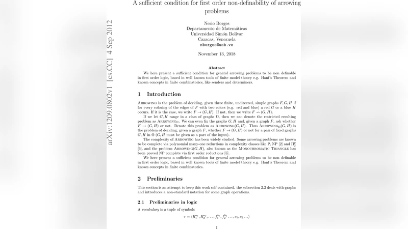 A sufficient condition for first order non-definability of arrowing   problems