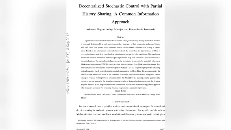 Decentralized Stochastic Control with Partial History Sharing: A Common   Information Approach