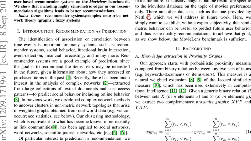 Semi-metric networks for recommender systems