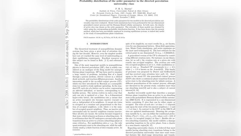 Probability distribution of the order parameter in the directed   percolation universality class