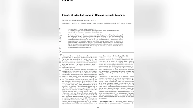Impact of individual nodes in Boolean network dynamics