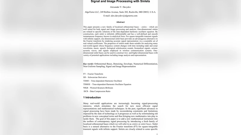 Signal and Image Processing with Sinlets