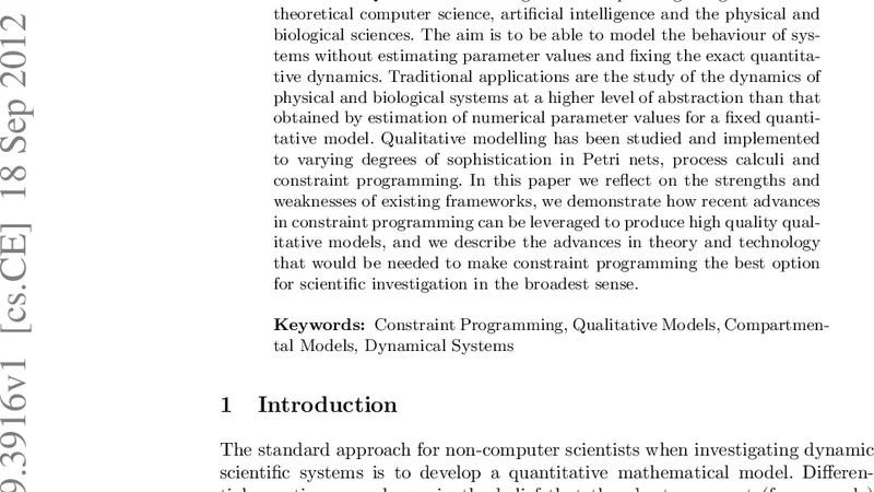 Qualitative Modelling via Constraint Programming: Past, Present and   Future