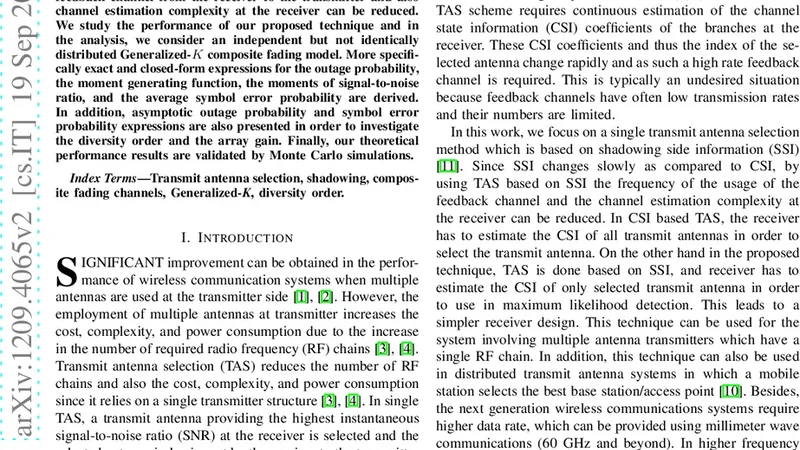 On the Performance of Transmit Antenna Selection Based on Shadowing Side   Information