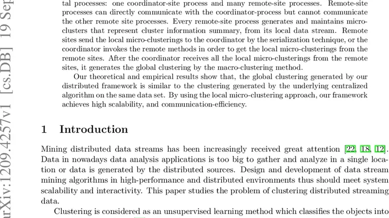 Communication-Efficient and Exact Clustering Distributed Streaming Data