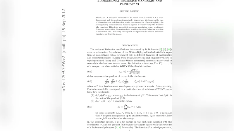 4-dimensional Frobenius manifolds and Painleve VI