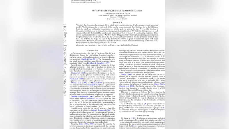 On continuum driven winds from rotating stars