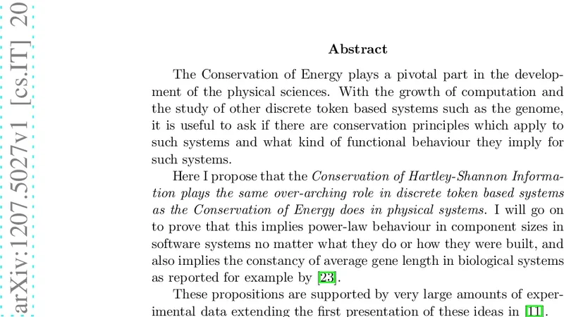 Power-Laws and the Conservation of Information in discrete token   systems: Part 1 General Theory