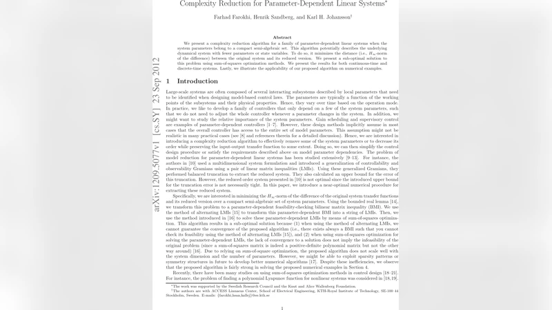Complexity Reduction for Parameter-Dependent Linear Systems
