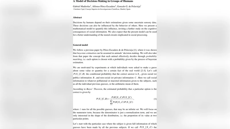 A Model of Decision-Making in Groups of Humans