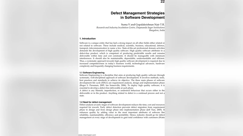 Defect Management Strategies in Software Development