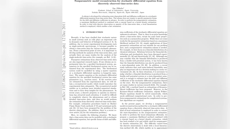 Nonparametric model reconstruction for stochastic differential equation   from discretely observed time-series data