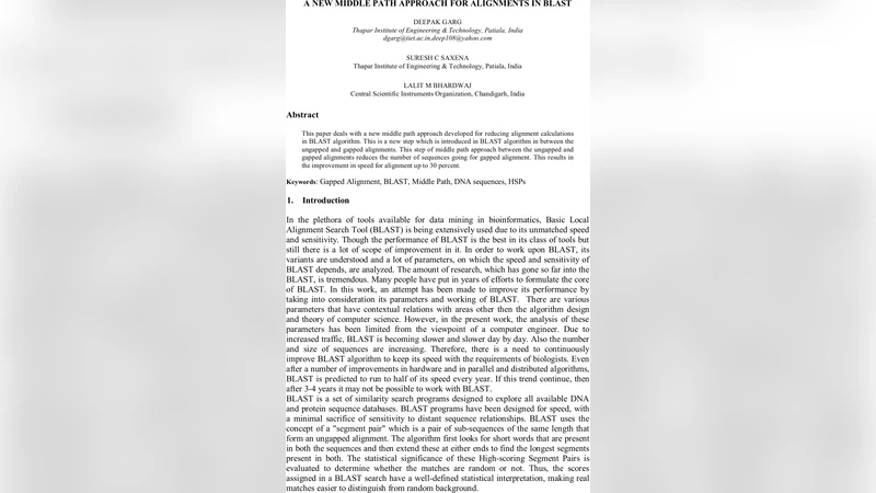 A New Middle Path Approach For Alignements In Blast