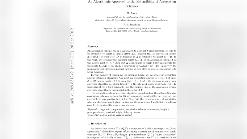 An Algorithmic Approach to the Extensibility of Association Schemes