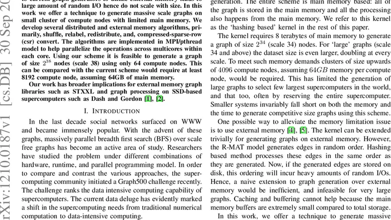 External Memory based Distributed Generation of Massive Scale Social   Networks on Small Clusters