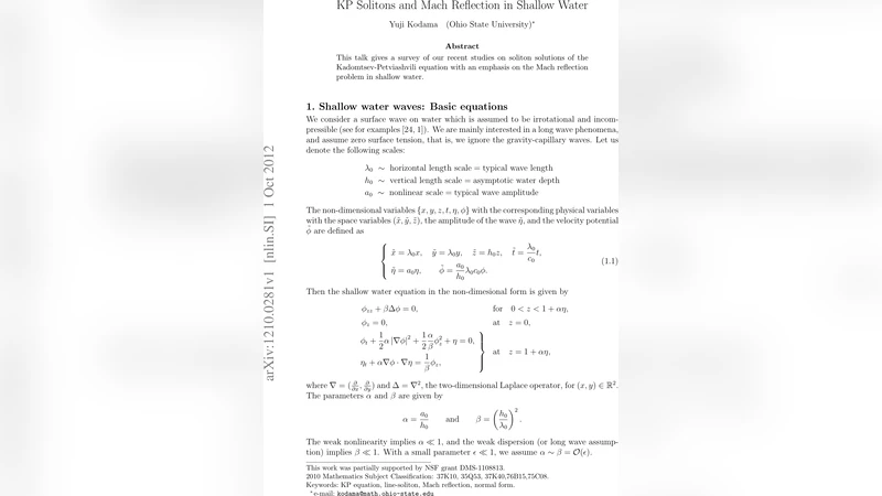 KP solitons and Mach reflection in shallow water