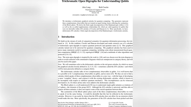 Trichromatic Open Digraphs for Understanding Qubits