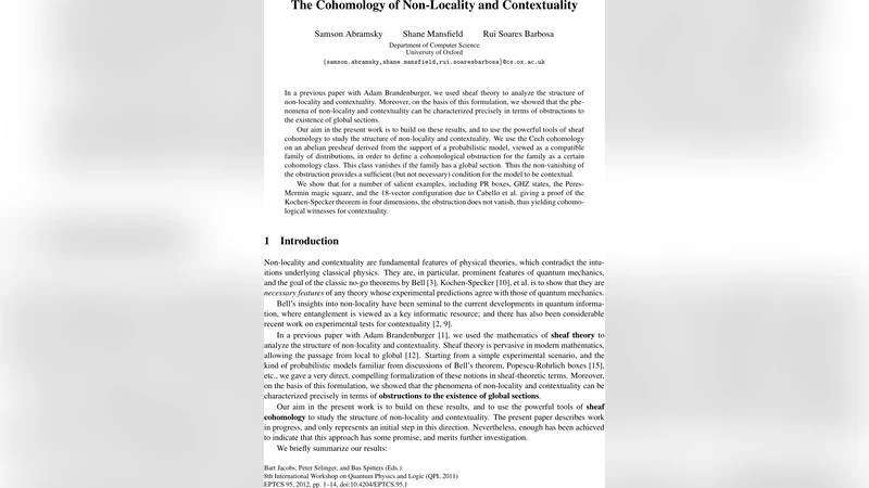 The Cohomology of Non-Locality and Contextuality