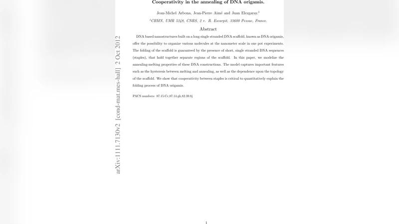 Cooperativity in the annealing of DNA origamis