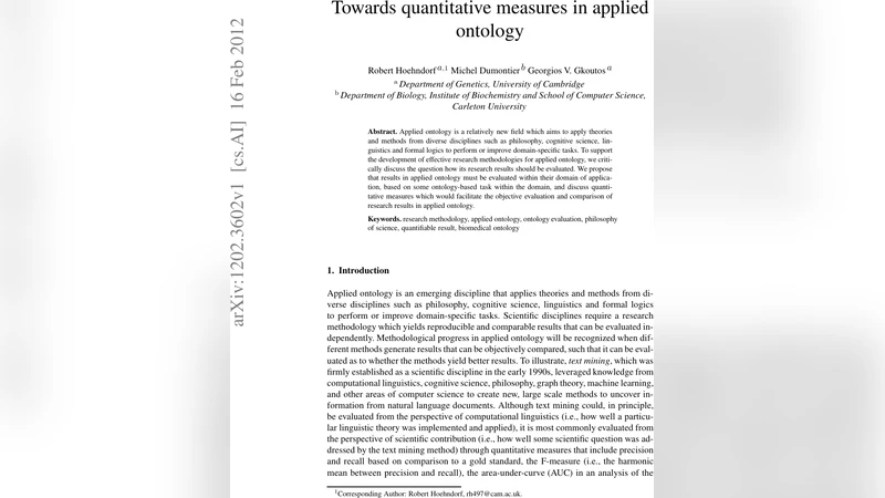 Towards quantitative measures in applied ontology