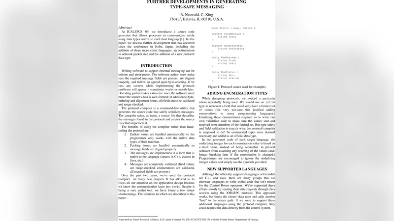 Further developments in generating type-safe messaging