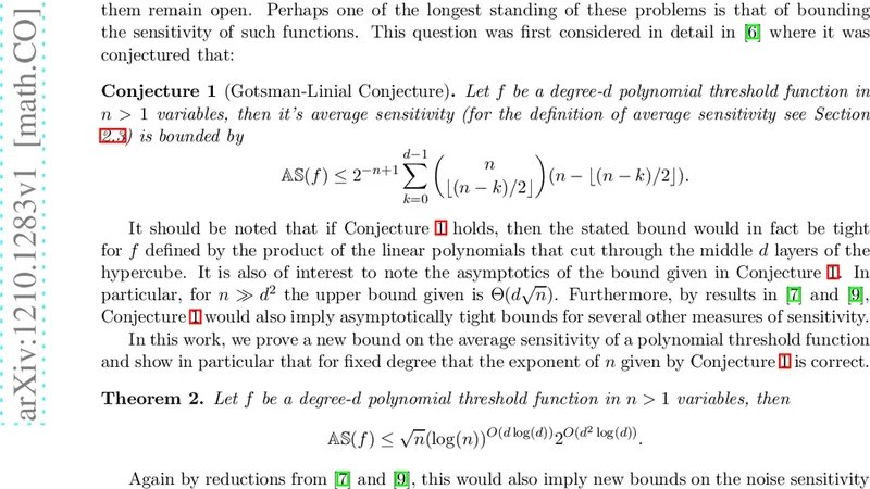 The Correct Exponent for the Gotsman-Linial Conjecture