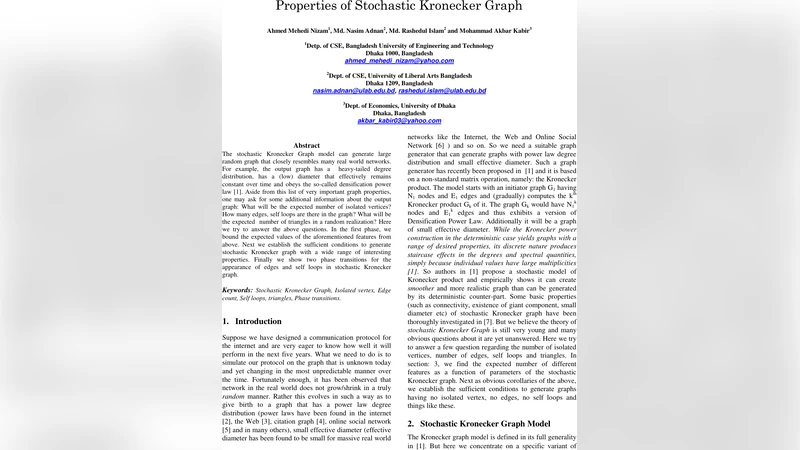 Properties of Stochastic Kronecker Graph
