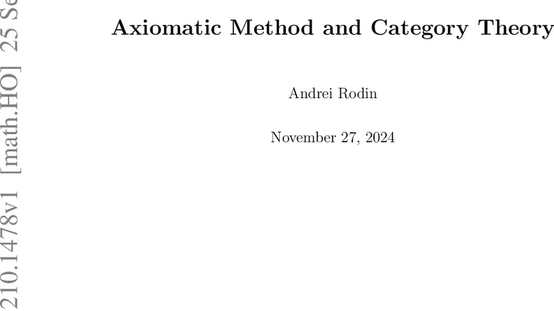 Axiomatic Method and Category Theory