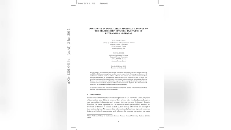 Continuity in Information Algebras