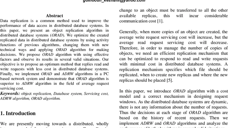 Providing an Object Allocation Algorithm in Distributed Databases Using   Efficient Factors