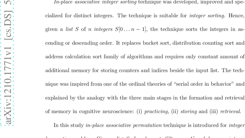 In-place associative permutation sort
